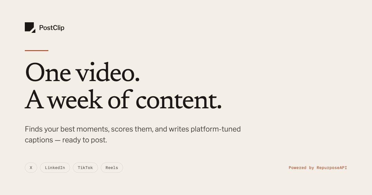 One video. A week of content.